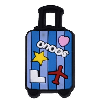 Blue Striped Travel Suitcase