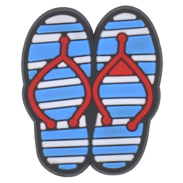Striped Blue Flip-Flops
