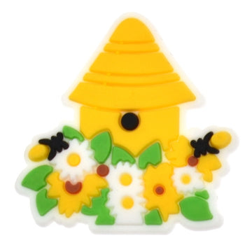 Beehive Birdhouse with Floral Garden