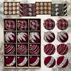 12-Piece Embellished Christmas Ball Set – Mixed Finish Gift Box
