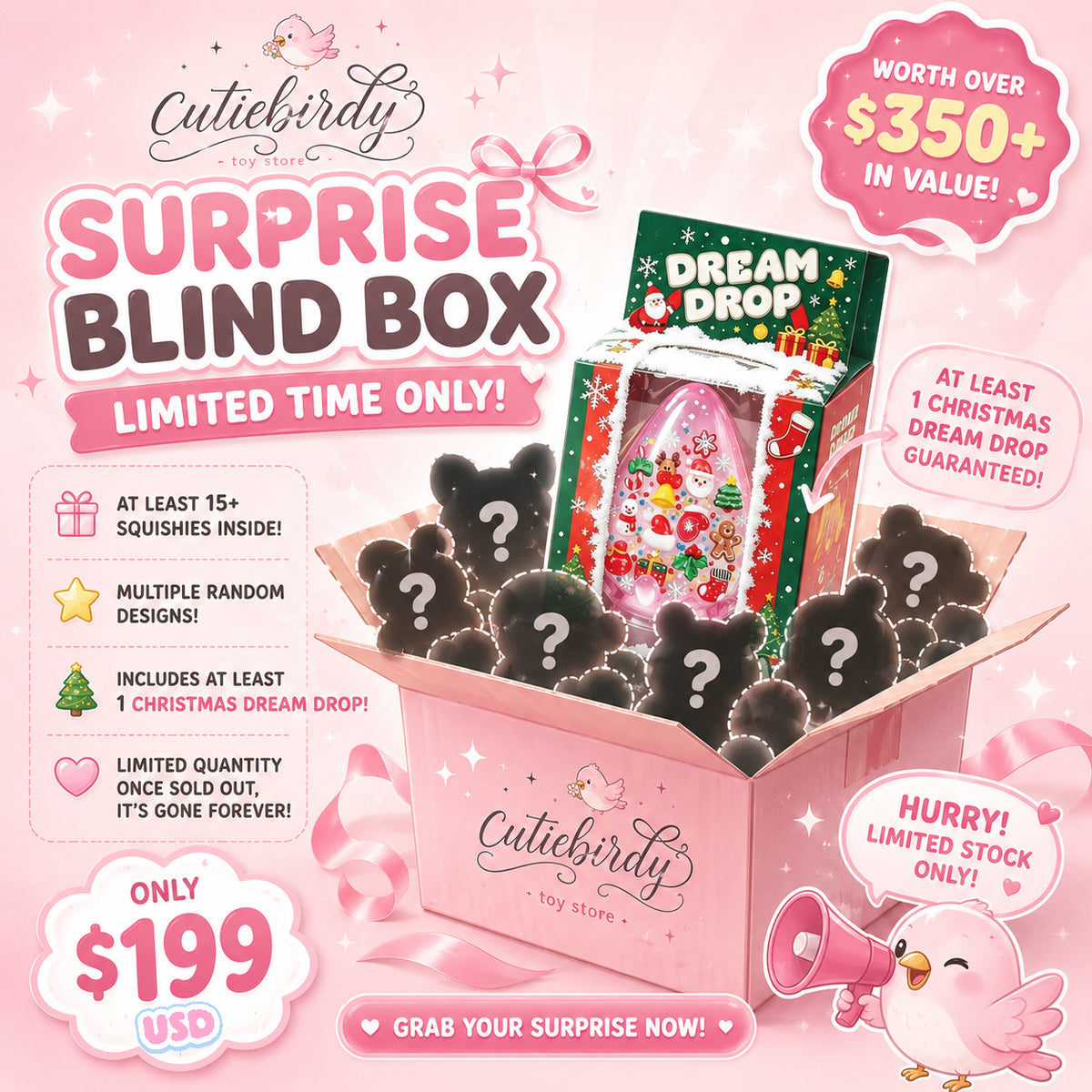 ✨ CutieBirdy Surprise Squishy Blind Box — FREE SHIPPING 🎁