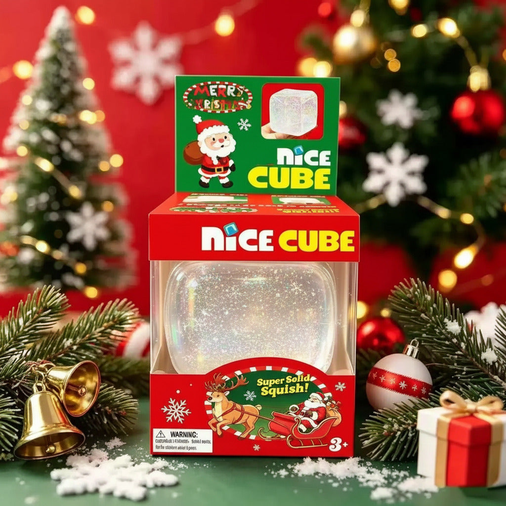 Glitter Snow Dense Slow-Rise Squish Cube