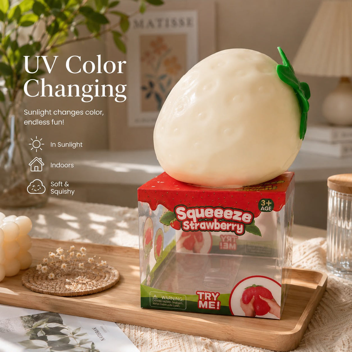 Color-Changing Strawberry Squishy Toy