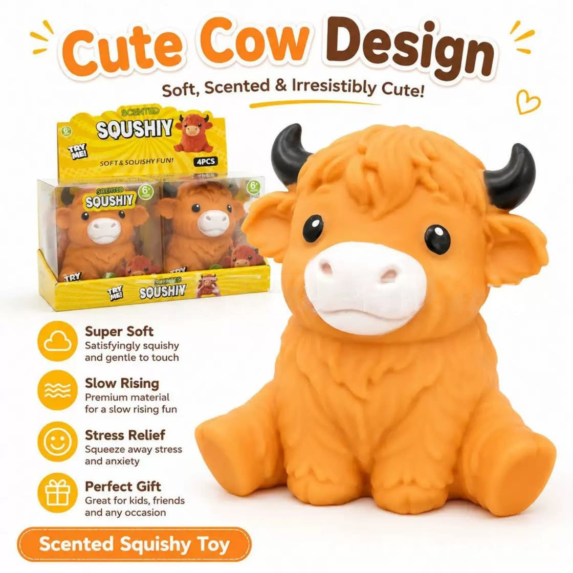 Jumbo Highland Cow Squishy