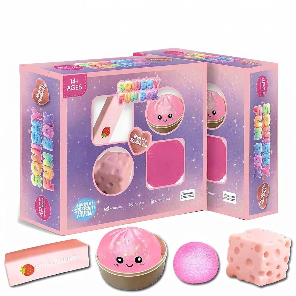 CutieBirdy™ Squishy Fun Box – Strawberry & Friends Edition